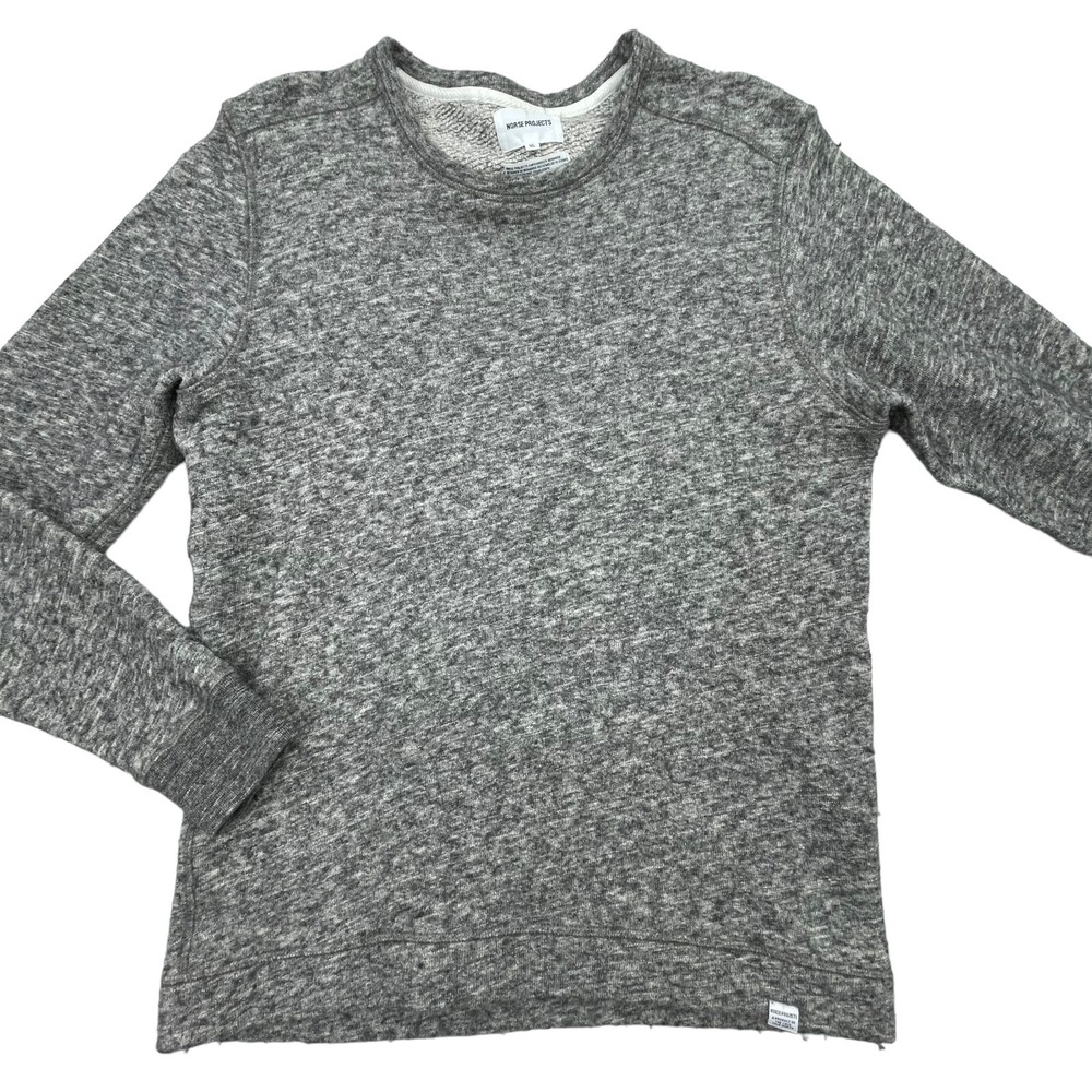 Norse Projects Mens Vagn Crew Wool Blend Sweater Heathered Gray Pullover Medium